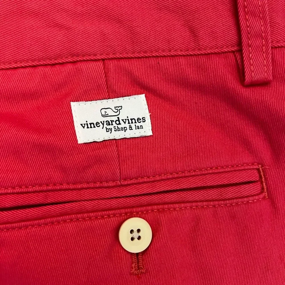 Vineyard Vines Classic Fit Club Pants Pink Cotton Lightweight Straight Leg 30x34